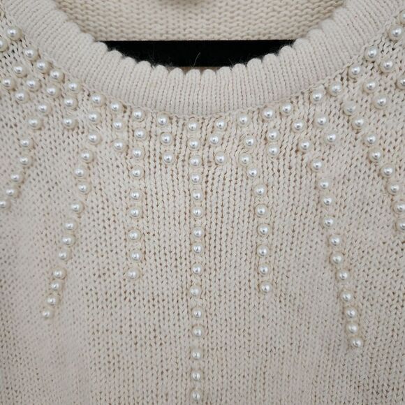 Exclusive Imports VINTAGE Beaded Silk Angora Shoulder Pad Sweater Size Medium - Picture 2 of 7